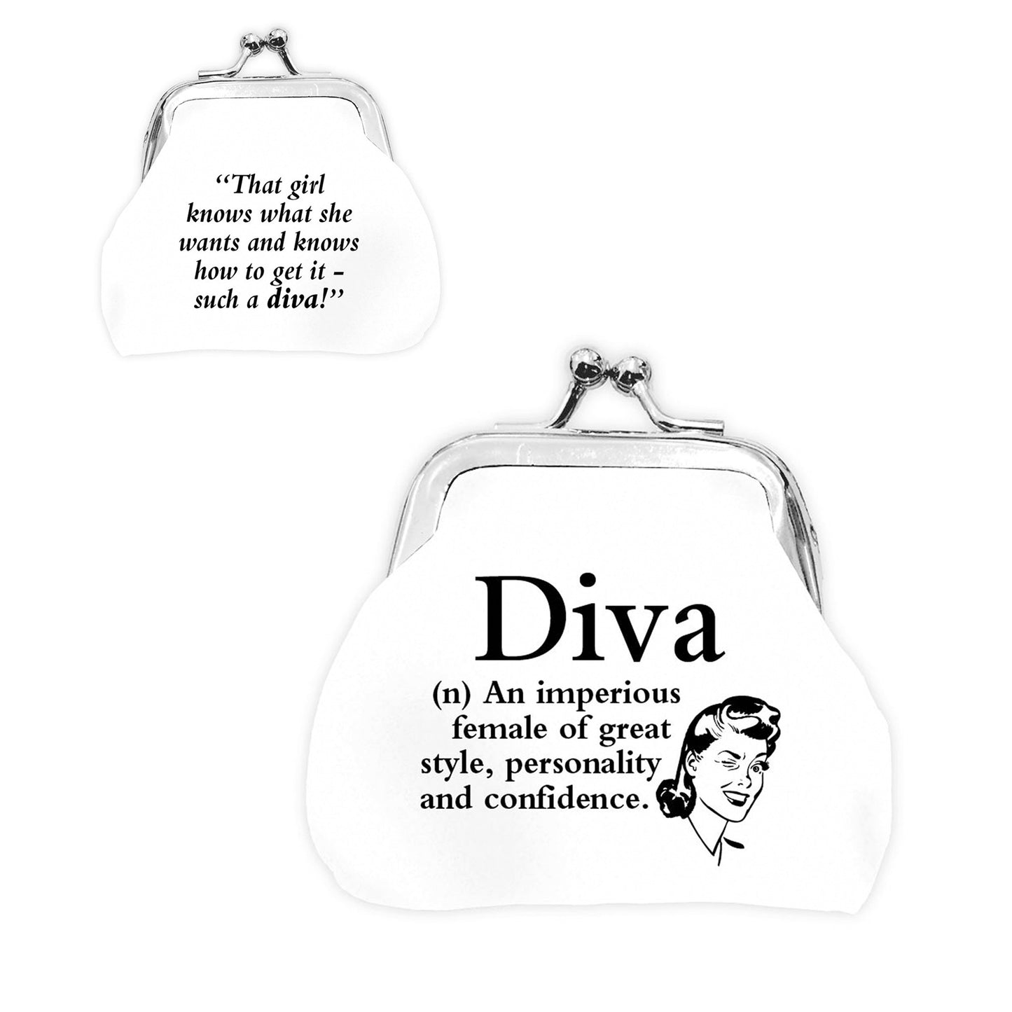 Urban Words Mini Clip Purse "Diva" with urban Meaning