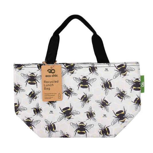 Eco Chic Lightweight Foldable Lunch Bag (Grey Bumble Bee) [EC-C40GY]