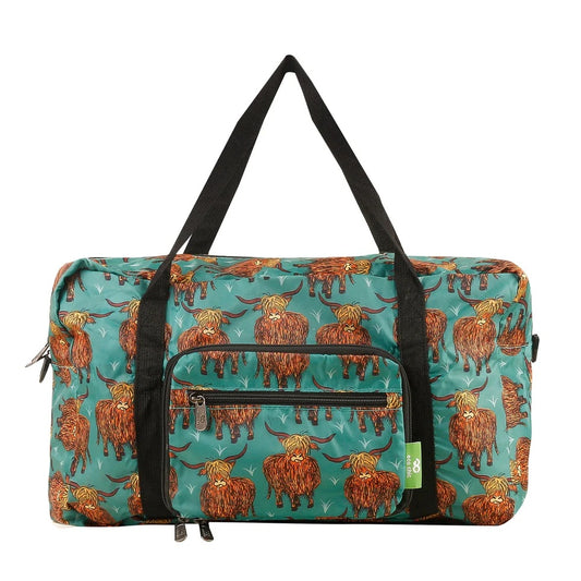 Eco Chic Recycled Cabin Holdall Bag Highland Cow Teal (EC-DS26TL)