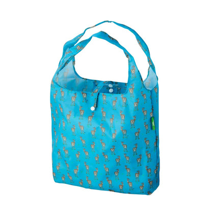Eco Chic Lightweight Foldable Reusable Shopping Bag (Deer Blue)