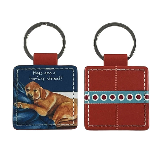 Fox Red Labrador Square Keyring