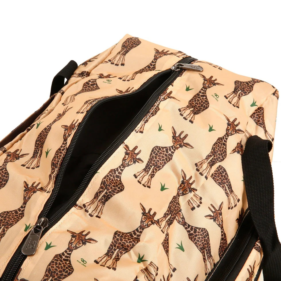 Eco Chic Recycled Cabin Holdall Bag Giraffes Beige (EC-DS52BG)