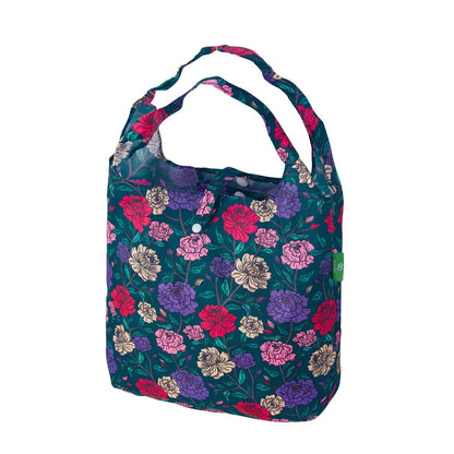 Eco Chic Foldable Reusable Shopping Bag Big Bold Floral Green (EC-A84GN)