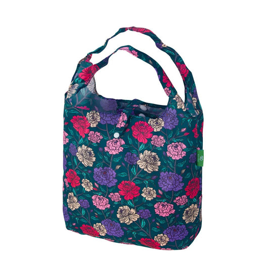Eco Chic Foldable Reusable Shopping Bag Big Bold Floral Green (EC-A84GN)