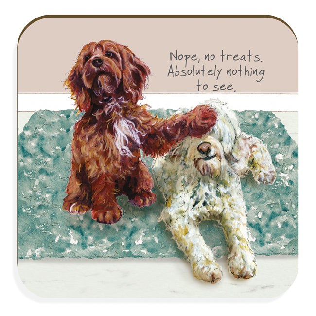 Little Dog Laughed - Cockapoos Coaster