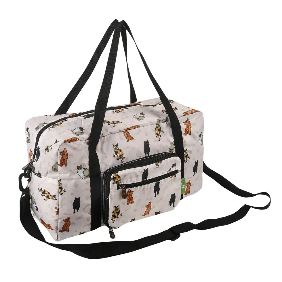 Eco Chic Recycled Cabin Holdall Bag Beloved Cats Beige (EC-DS87BG)