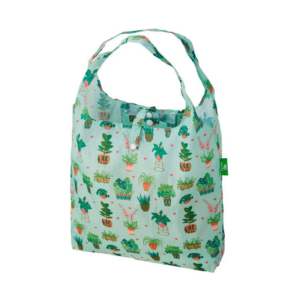 Eco Chic Foldable Reusable Shopping Bag House Plant Mint  (EC-A80MT)