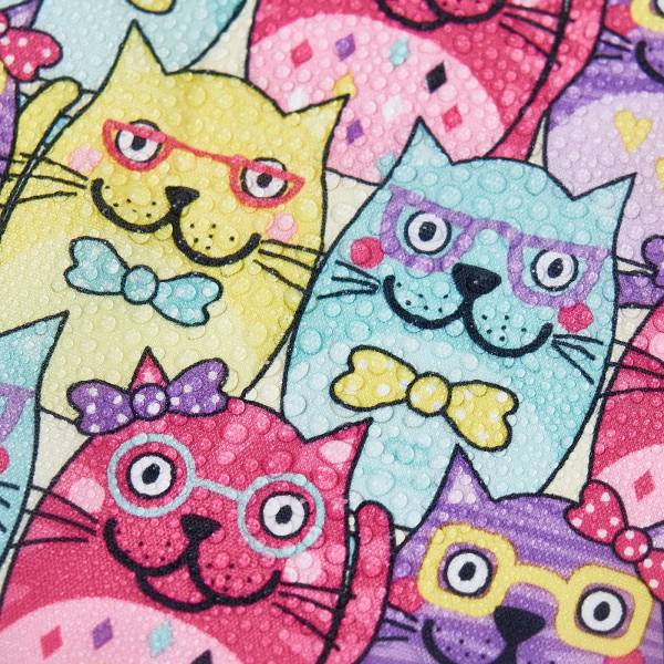 ECO CHIC Foldaway Back Pack/School Bag/Shopping Bag - Made From Recycled Plastic Bottles - Glasses Cat (Multi)