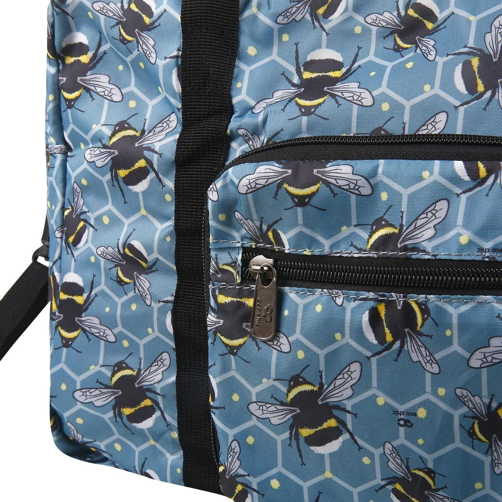 Eco Chic Recycled Cabin Holdall Bag Bumble Bees Blue (EC-DS40BU)