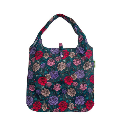 Eco Chic Foldable Reusable Shopping Bag Big Bold Floral Green (EC-A84GN)