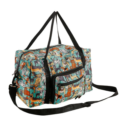 Eco Chic Recycled Cabin Holdall Bag Dogs Teal (EC-DS33TL)