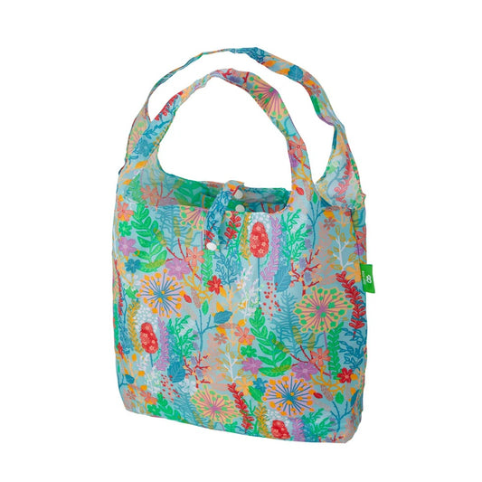Eco Chic Foldable Reusable Shopping Bag Lush Floral Blue (EC-A82BU)