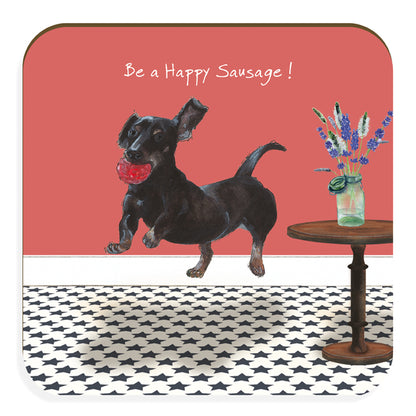 Little Dog Laughed Dachshund Dog Coaster