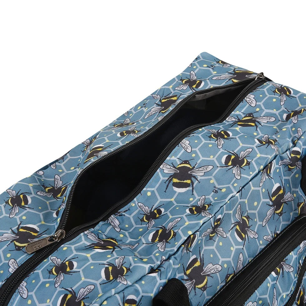 Eco Chic Recycled Cabin Holdall Bag Bumble Bees Blue (EC-DS40BU)