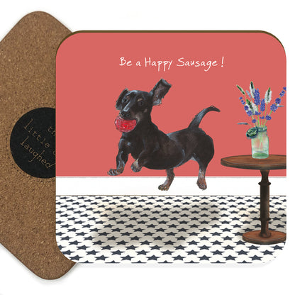 Little Dog Laughed Dachshund Dog Coaster