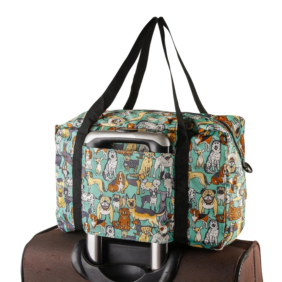 Eco Chic Recycled Cabin Holdall Bag Dogs Teal (EC-DS33TL)