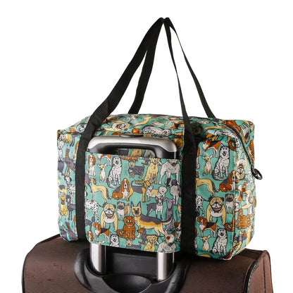 Eco Chic Recycled Cabin Holdall Bag Dogs Teal (EC-DS33TL)