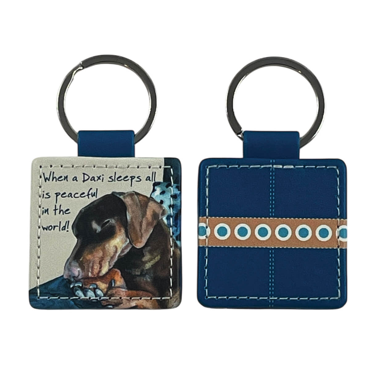 Dachshund Square Keyring