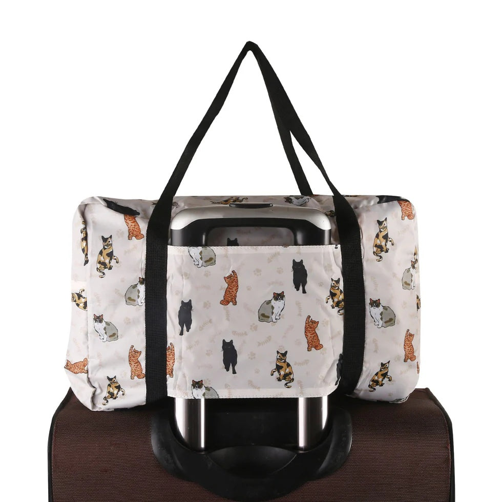 Eco Chic Recycled Cabin Holdall Bag Beloved Cats Beige (EC-DS87BG)