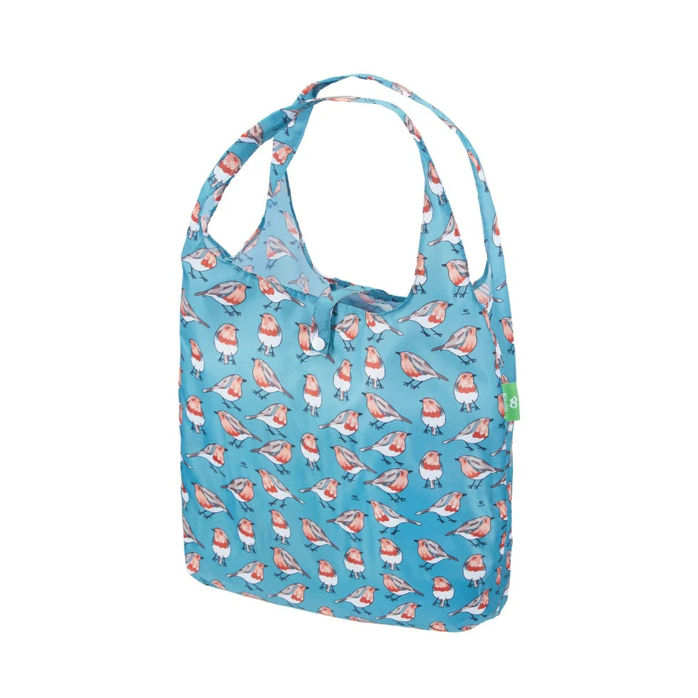 Eco Chic Lightweight Foldable Reusable Shopping Bag (Robins Teal)