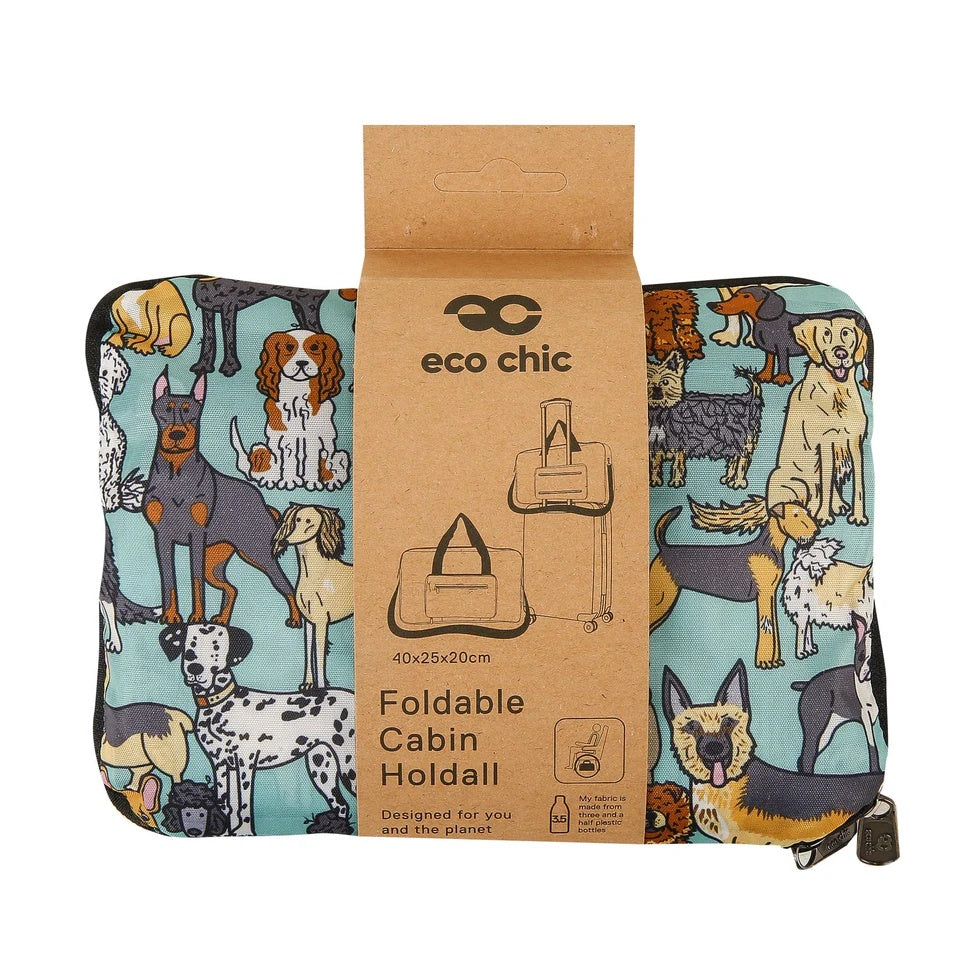 Eco Chic Recycled Cabin Holdall Bag Dogs Teal (EC-DS33TL)