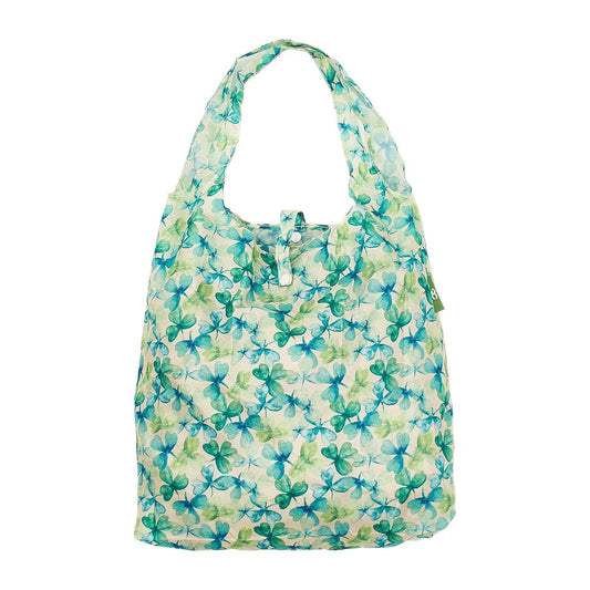 Eco Chic Foldable Reusable Shopping Bag Shamrocks Beige (EC-A54BG)