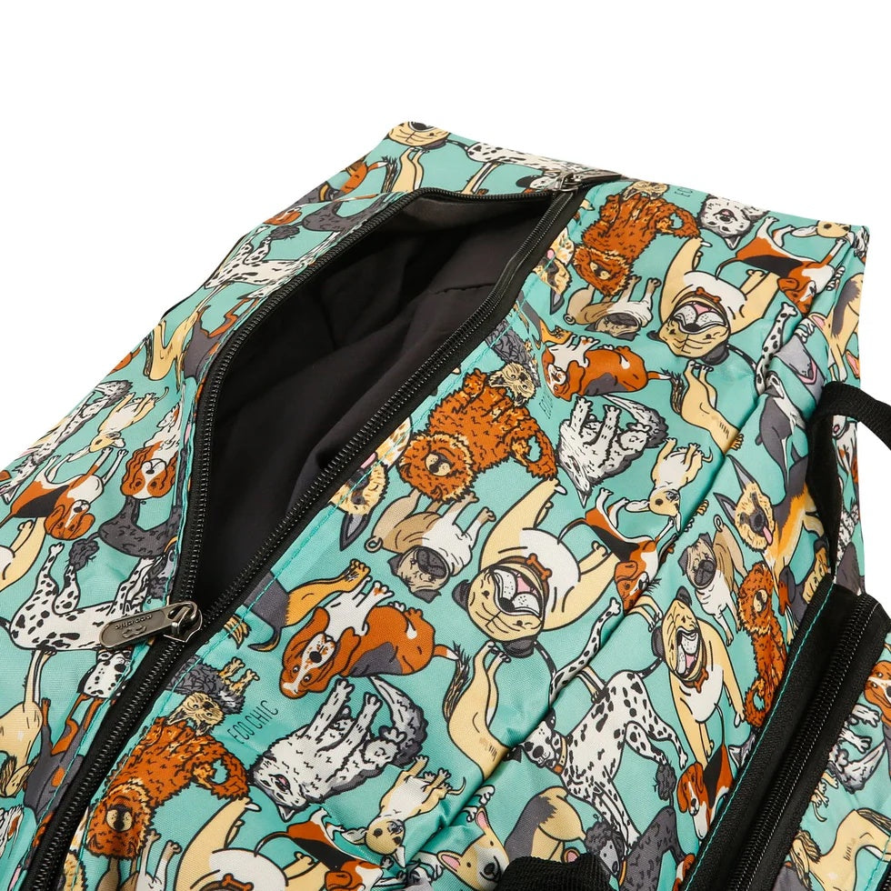 Eco Chic Recycled Cabin Holdall Bag Dogs Teal (EC-DS33TL)