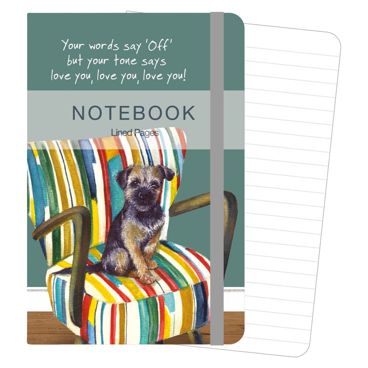 Border Terrier Notepad - Words Say Off, Tone Says Love You