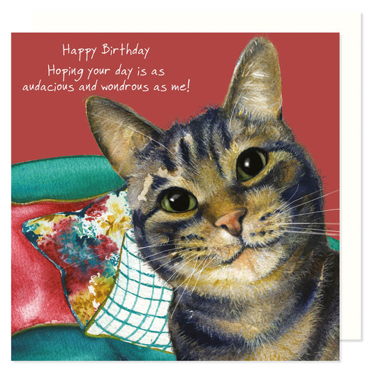 Tabby Cat Happy Birthday Card