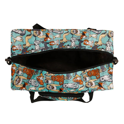 Eco Chic Recycled Cabin Holdall Bag Dogs Teal (EC-DS33TL)
