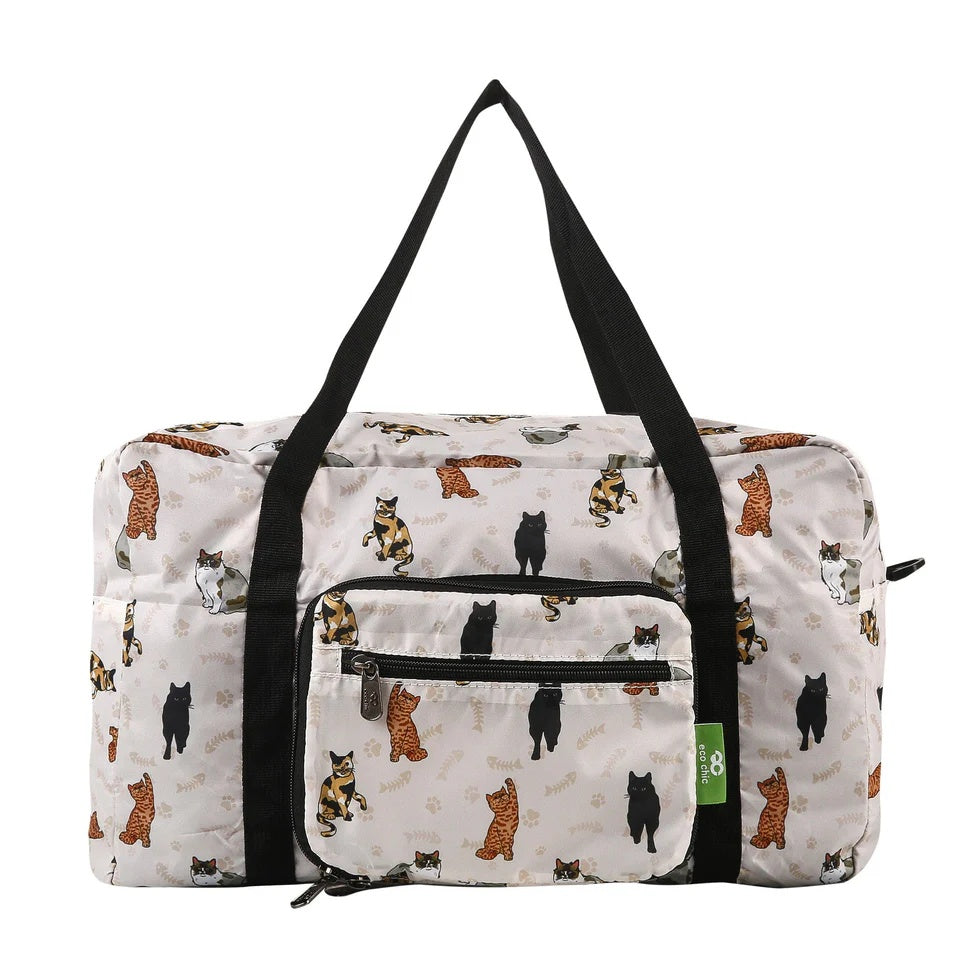 Eco Chic Recycled Cabin Holdall Bag Beloved Cats Beige (EC-DS87BG)