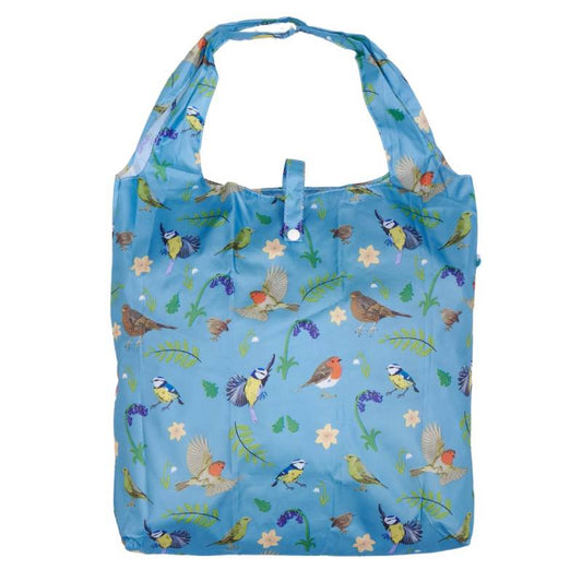 Eco Chic Lightweight Foldable Reusable Shopping Bag (RSPB Birds Blue)