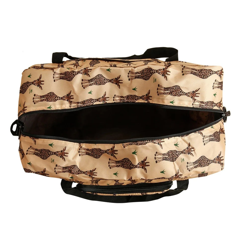 Eco Chic Recycled Cabin Holdall Bag Giraffes Beige (EC-DS52BG)