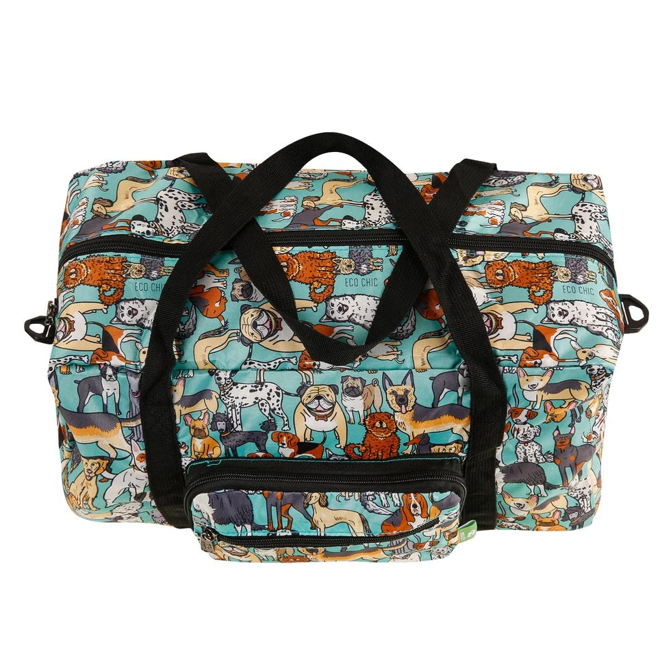 Eco Chic Recycled Cabin Holdall Bag Dogs Teal (EC-DS33TL)
