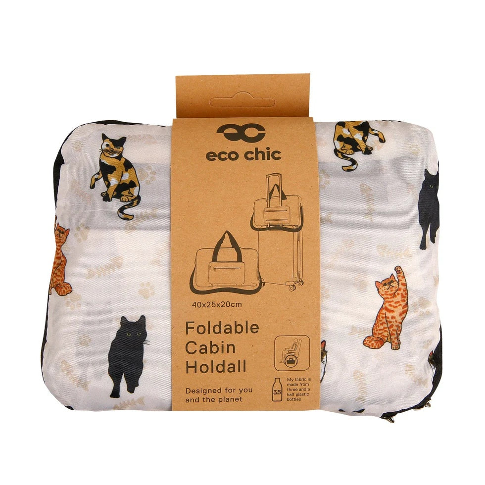 Eco Chic Recycled Cabin Holdall Bag Beloved Cats Beige (EC-DS87BG)