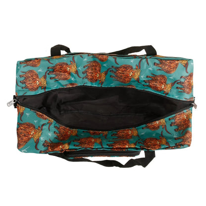 Eco Chic Recycled Cabin Holdall Bag Highland Cow Teal (EC-DS26TL)