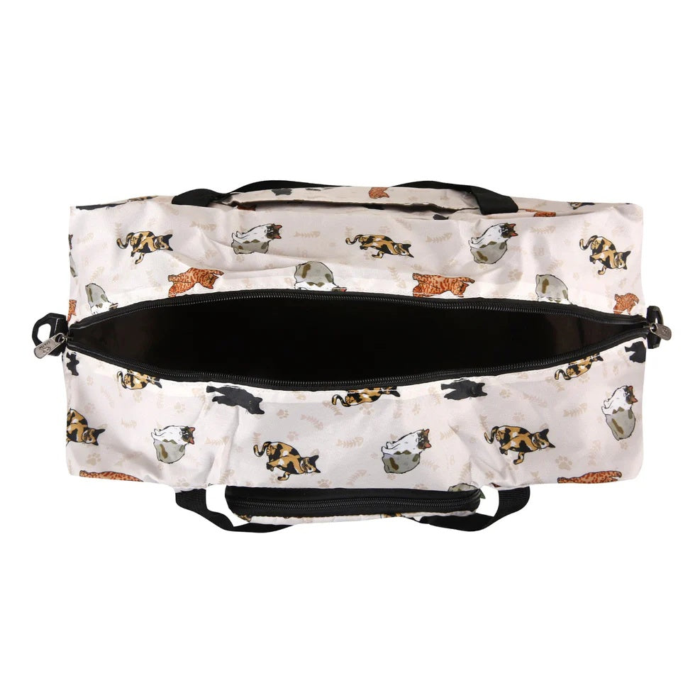 Eco Chic Recycled Cabin Holdall Bag Beloved Cats Beige (EC-DS87BG)