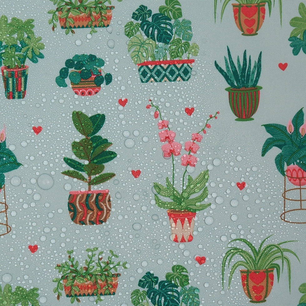 Eco Chic Foldable Reusable Shopping Bag House Plant Mint  (EC-A80MT)