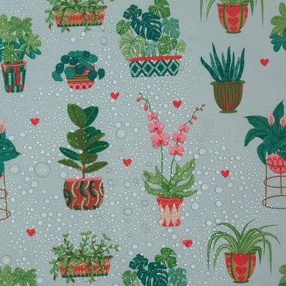 Eco Chic Foldable Reusable Shopping Bag House Plant Mint  (EC-A80MT)