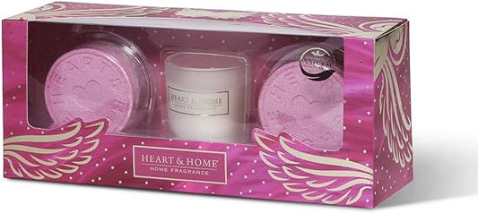 Heart & Home Bath Bomb and Mini Candle Gift Set