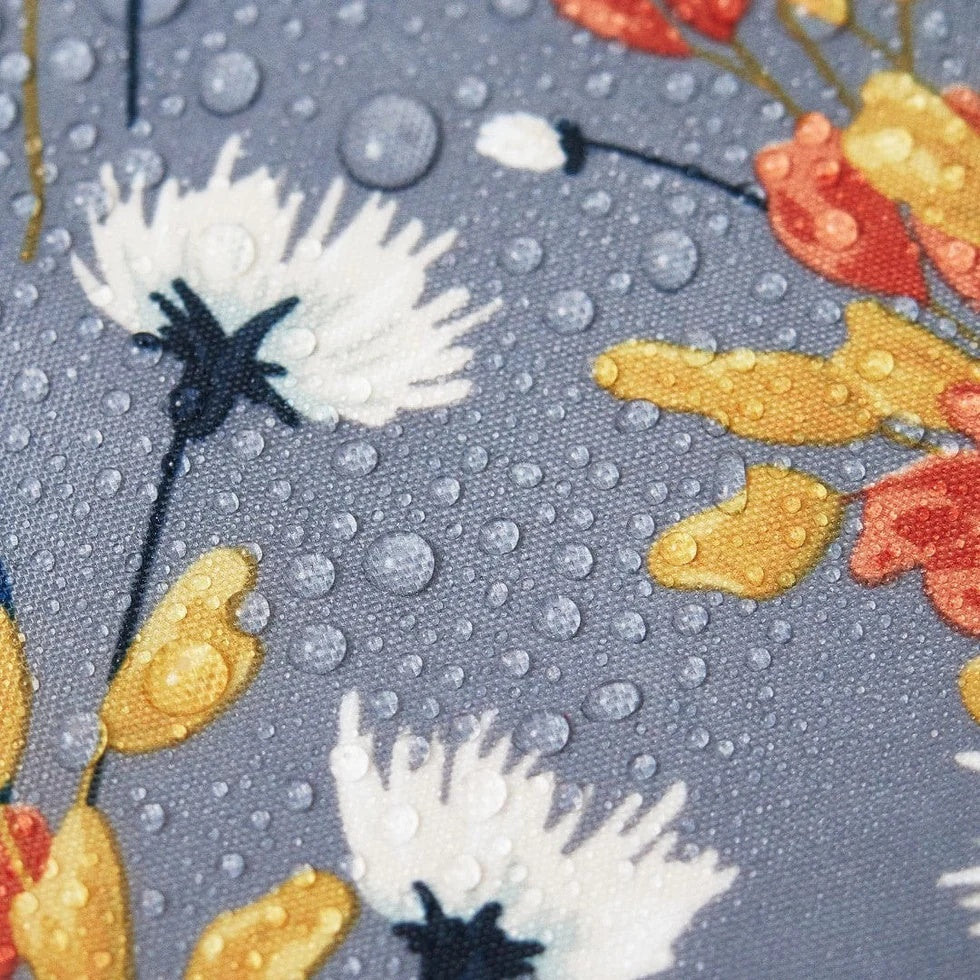 Eco Chic Foldable Reusable Shopping Bag Flowers Grey  (EC-A67GY)