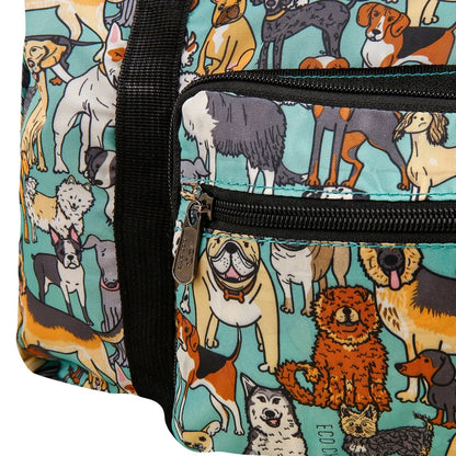 Eco Chic Recycled Cabin Holdall Bag Dogs Teal (EC-DS33TL)