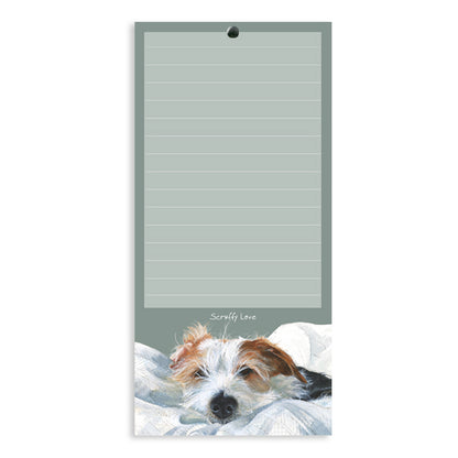 Jack Russell Magnetic Notepad- Scruffy Love By Little Dog Laughed