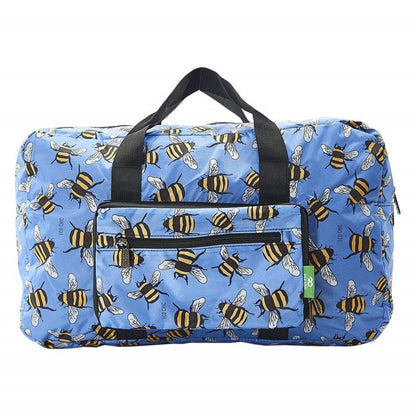 Eco Chic Lightweight Foldable Holdall Bees (Blue)