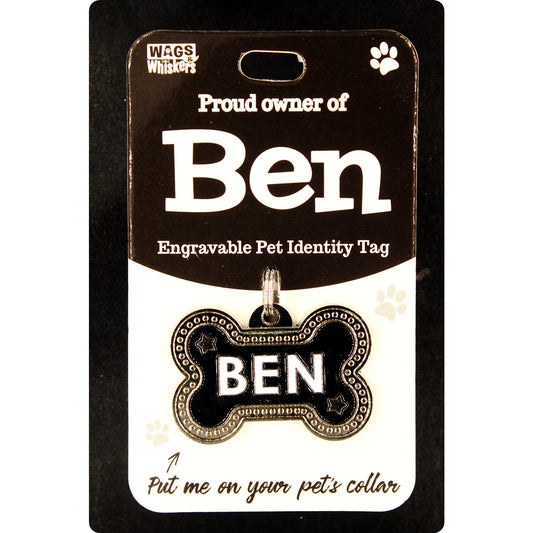 DESIRABLE GIFTS BEN PERSONALISED WAGS & WHISKERS DOG PET TAG NAMES CAN NOT BE CHANGED