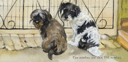 Terrier Dogs Greeting Card - 5 minutes