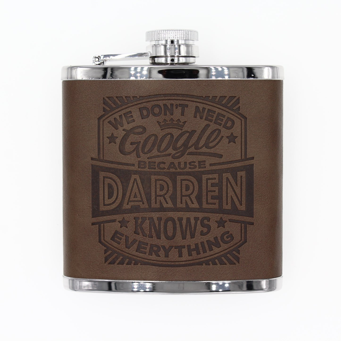 Top Bloke Mens Gift Hip Flask for Him -  Treat for "Darren"