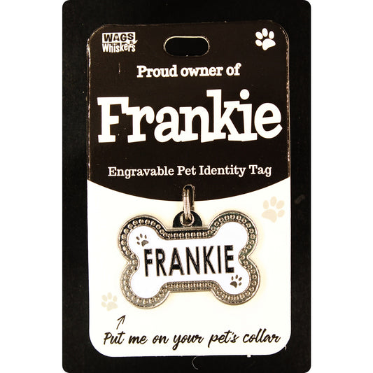 DESIRABLE GIFTS FRANKIE PERSONALISED WAGS & WHISKERS DOG PET TAG NAMES CAN NOT BE CHANGED