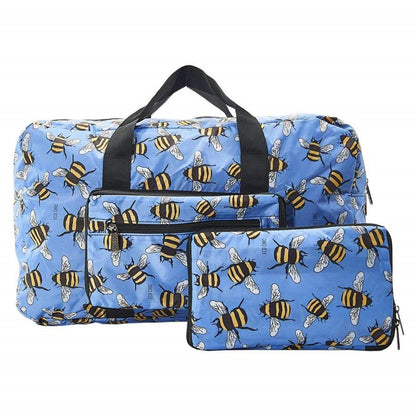 Eco Chic Lightweight Foldable Holdall Bees (Blue)