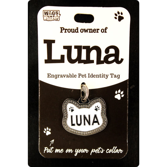 DESIRABLE GIFTS LUNA PERSONALISED WAGS & WHISKERS CAT PET TAG NAMES CAN NOT BE CHANGED